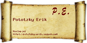 Pototzky Erik névjegykártya